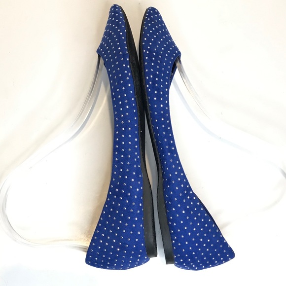 {STEVE MADDEN} Elusions Blue Bling D'orsay Flats - Picture 7 of 15